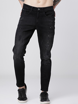 Men Black Tapered Fit Mid-Rise Clean Look Jeans